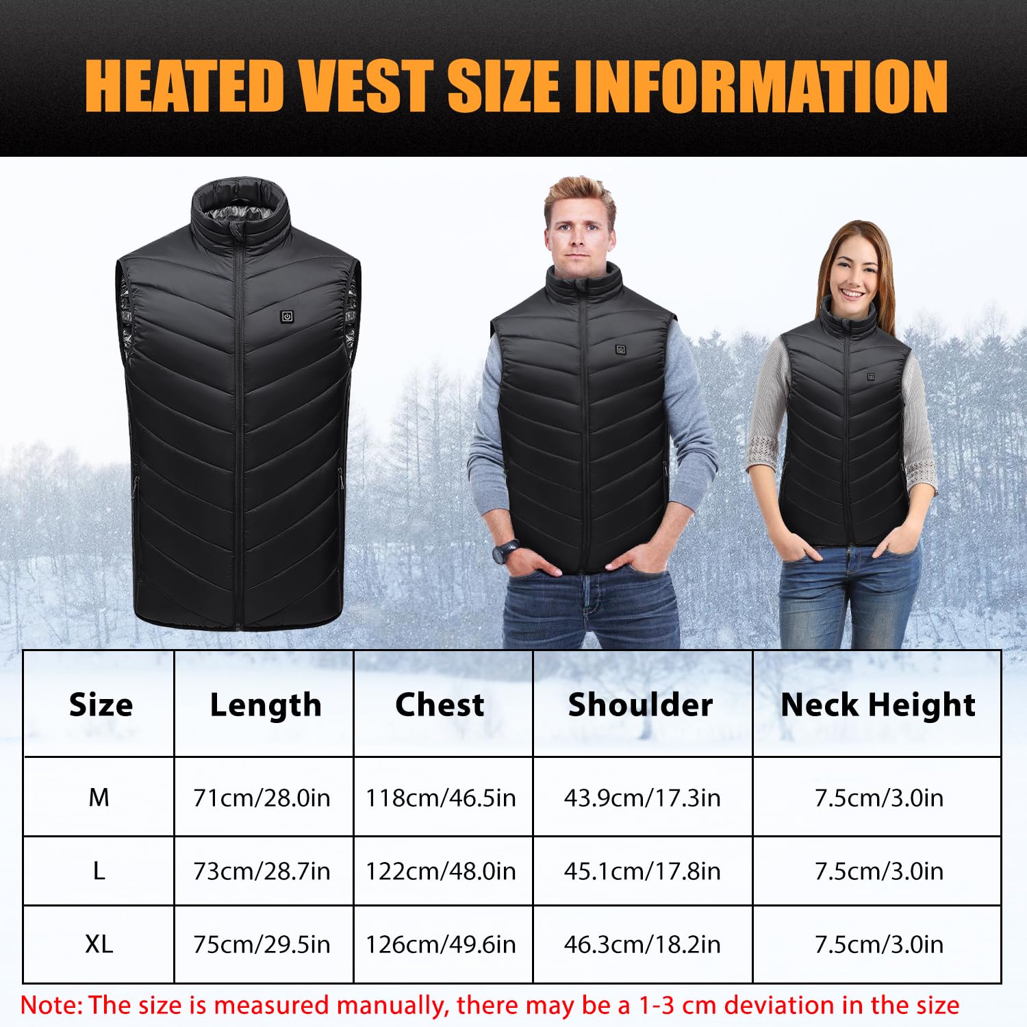 Tiazhan Chaleco Calefactable, Beheizbare Weste con Powerbank/9 Zonas, Chaqueta Calefactable Ligera y Recargable, Chaqueta Calefactable Iteligente, para Hombre/Mujer