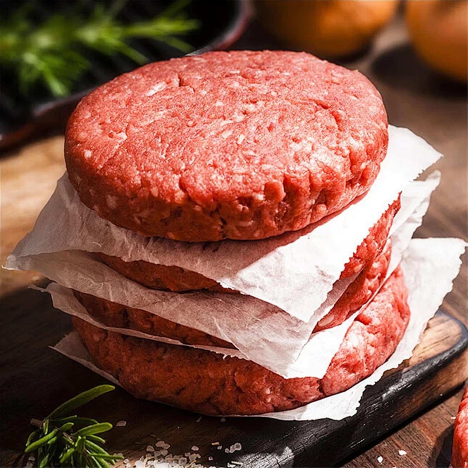 aplastador de Hamburguesas Prensa for Hamburguesas, Molde de Acero Inoxidable 304 Antiadherente con 100 Papeles Silicona Grosor Ajustable, Utensilios Cocina for Carne Res(15CM-paper100pcs)