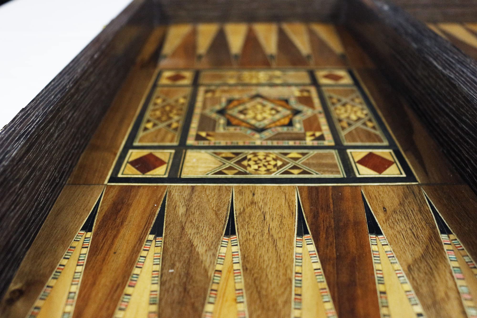 Tavola da backgammon in legno, 50 x 50 cm, con 30 pietre in legno