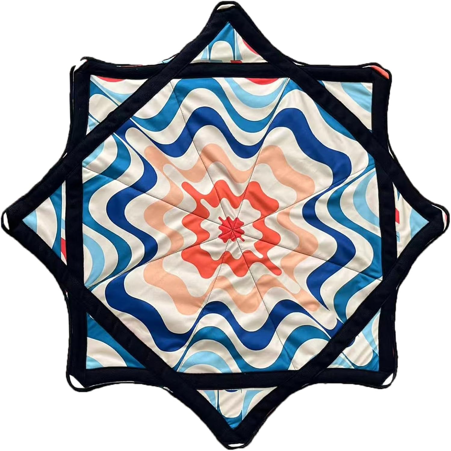 Flow Star Spinning Cloth, Flowstar Spinning Octagonal Cloth, Sided Print Fingertip Rotating Juggling Toy, Spin Fingertip Toy for Beginners and Advanced(Style 7)