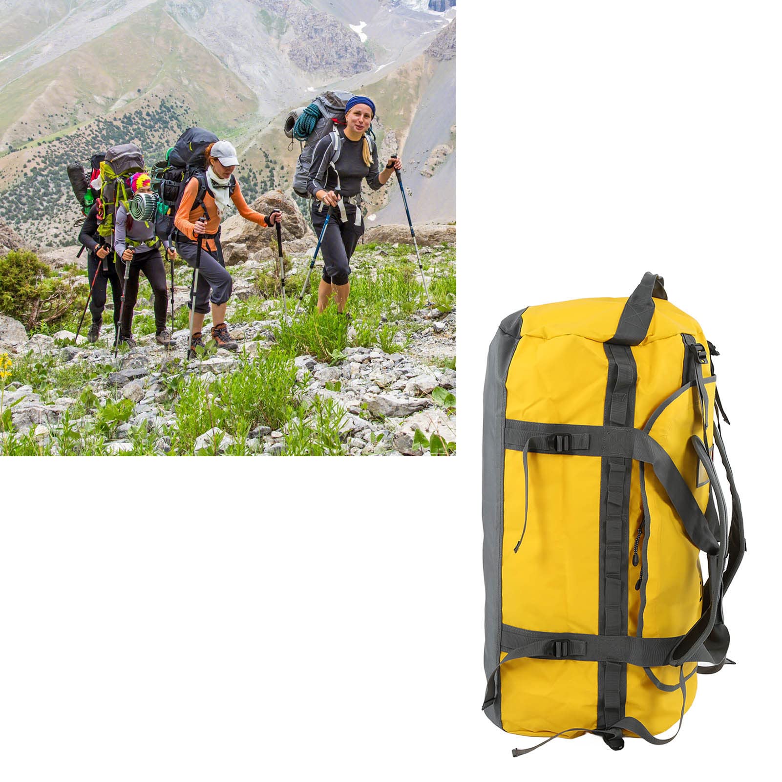 Zaino da Trekking da 100 Litri, Borsa da Campeggio, Zaini da Viaggio Borse da Viaggio Per Alpinismo All'aperto Impermeabili IPX6