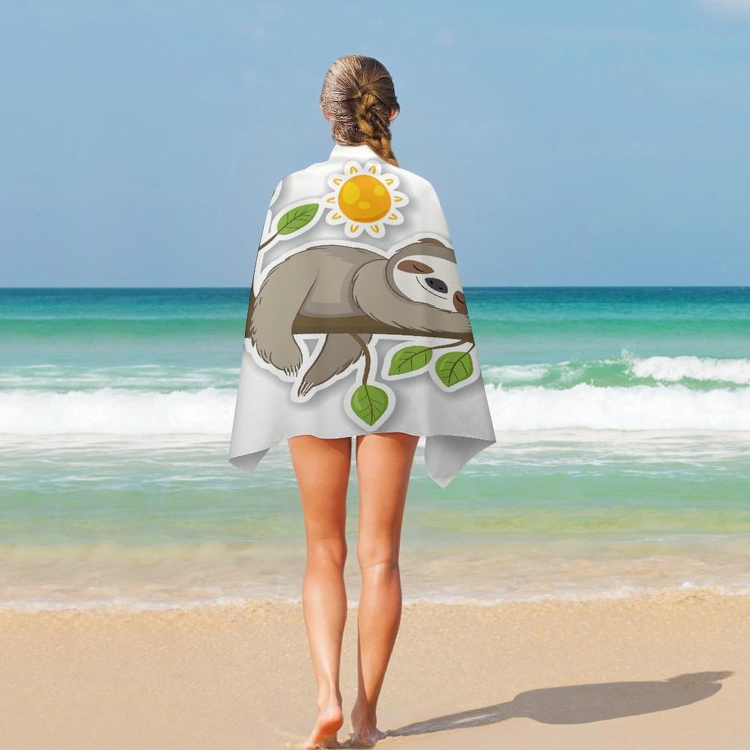 Swimming Towel, Sleeping on A Branch Printed Fashion Towel,Portable Towel,Durable Towel