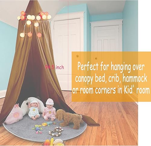 Miniatura 3 de Toldo para cama de niños, ropa de cama de bebé, cúpula redonda, decoración de la habitación, cortinas de cama para niños, tienda de campaña