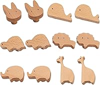 Vista 1 de 12 Set Wood Animal Furniture Knobs Decorative Wood Dresser Knobs with Screws Dresser Pulls Wood Marine Woodland Animals Knobs Cabinet Knobs Nursery