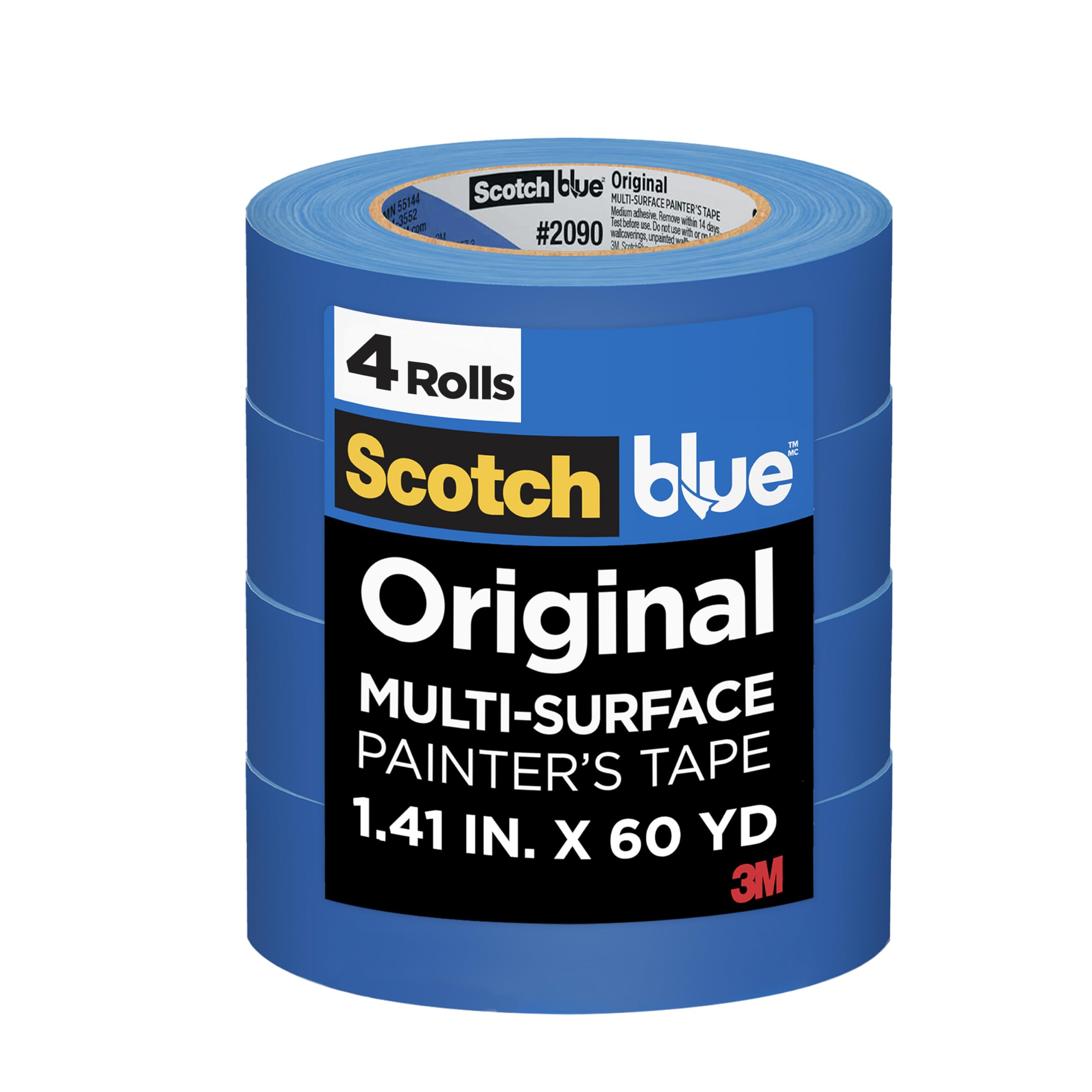 ScotchBlue 2090-36KR4-A Ruban adhésif original pour peintre, largeur 3,6 cm, bleu