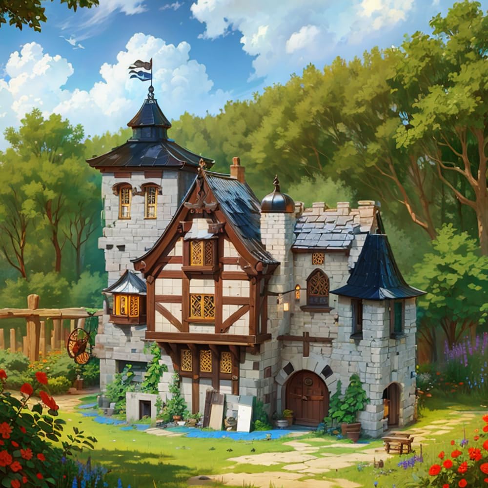 Kit de construcción medieval del castillo forestal, casa de arquitectura modular MOC, bloques de construcción de 6959 piezas, un regalo de juguete adecuado para adultos para exhibir y