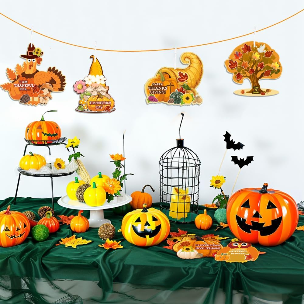 96PCS Religious Jesus Thanksgiving Crafts for Kids Autumn Harvest Crafts Kids Pumpkin Craft Stickers Fall and Thanksgiving DIY Crafts Hanging Ornaments for Thanksgiving Holiday Activities