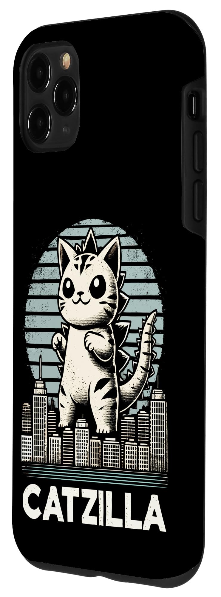 iPhone 11 Pro Max Cute Retro Cat Catzilla Men Women Kids Funny Cat Case - Image 2