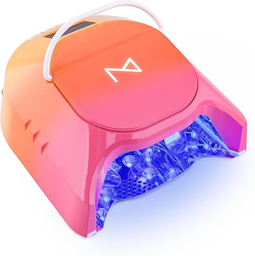 GlowPro - Lámpara LED de curado de uñas híbrida profesional de 86 W, inalámbrica, recargable, secado rápido, ideal para manicura y pedicura (naranja