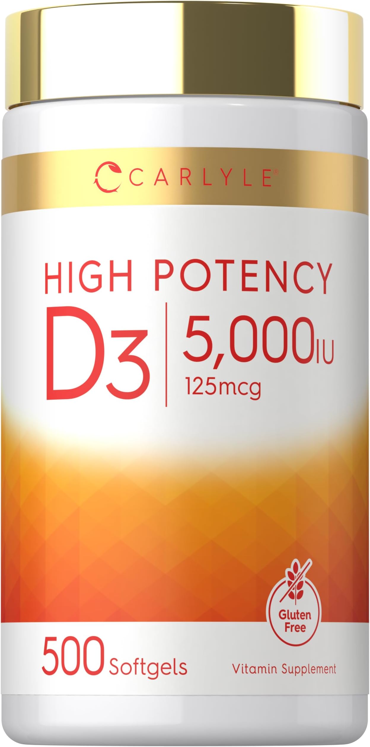 Carlyle Vitamin D3 5000 IU Softgels | 500 Count | Value Size
