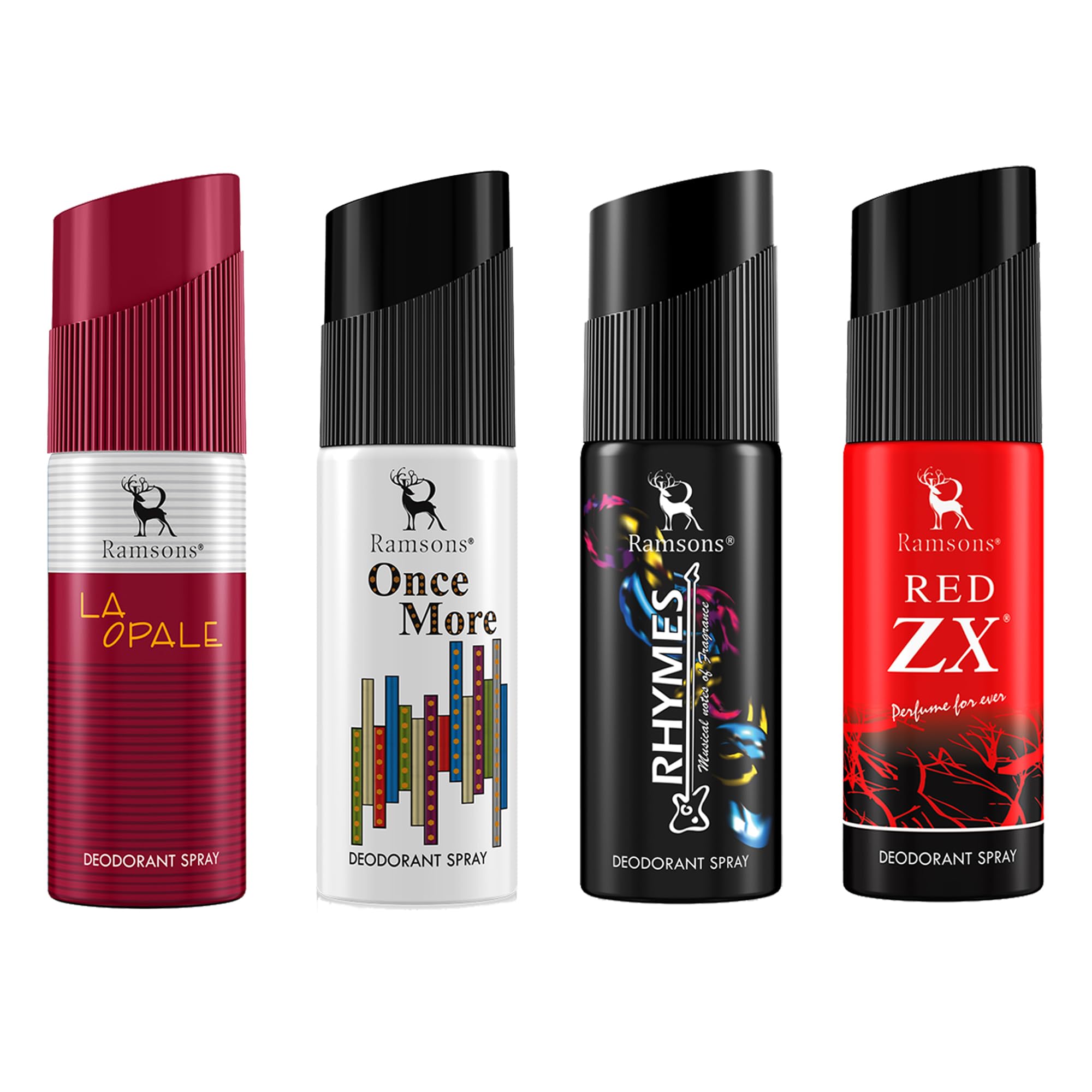Ramsons Red Zx, La Opale, Once More & Rhymes Deodorant Spray Combo For All Day Use (Pack of 4 X 40ml) | Enticing Blend Of Floral, Herbal & Citric Aroma-image-27