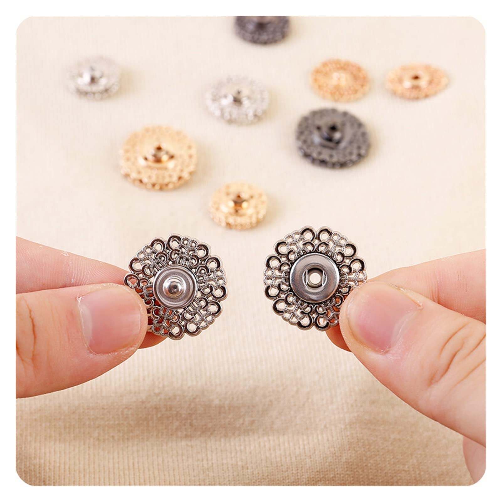 Amazon.co.jp: ボタン 5 ペア/ロットゴールド/ガン/ブラックメタル