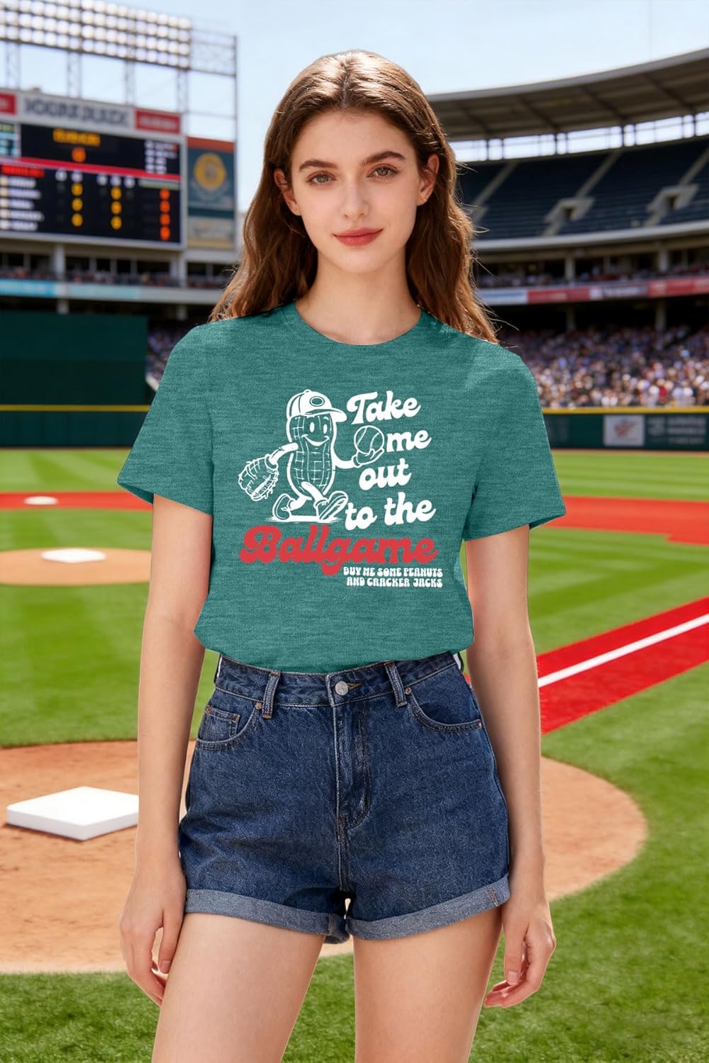 ALLTB Baseball Shirts Women Funny Baseball Mom Shirt Ballgame Graphic Tshirt Game Day Fan Tee Casual Short Sleeve Top - Image 2