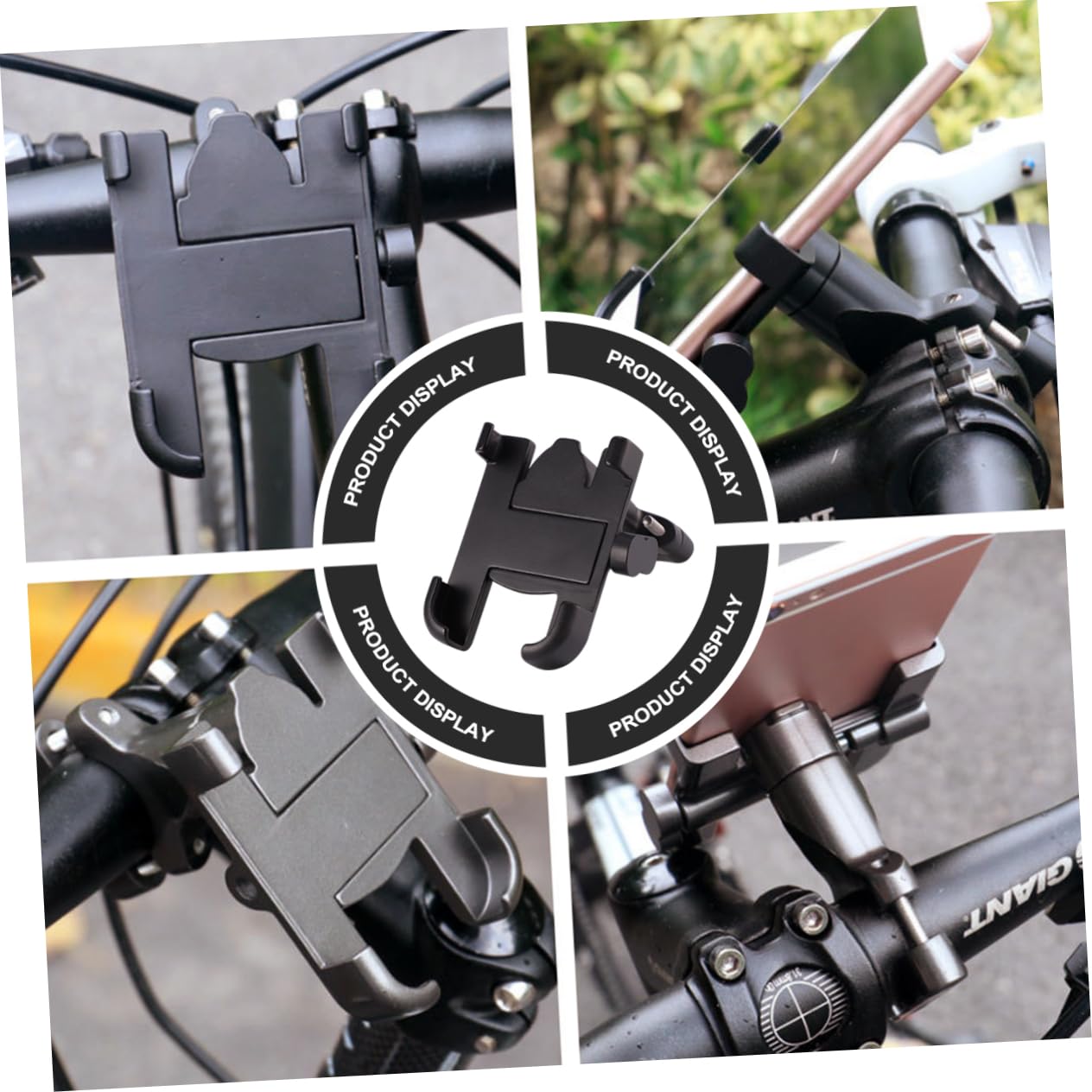 Supporto per Telefono da Manubrio in Lega Fessura Forma di U Design Girevole Gradi Adatto per Bicicletta e Moto Manubrio per Telefono e Navigatore