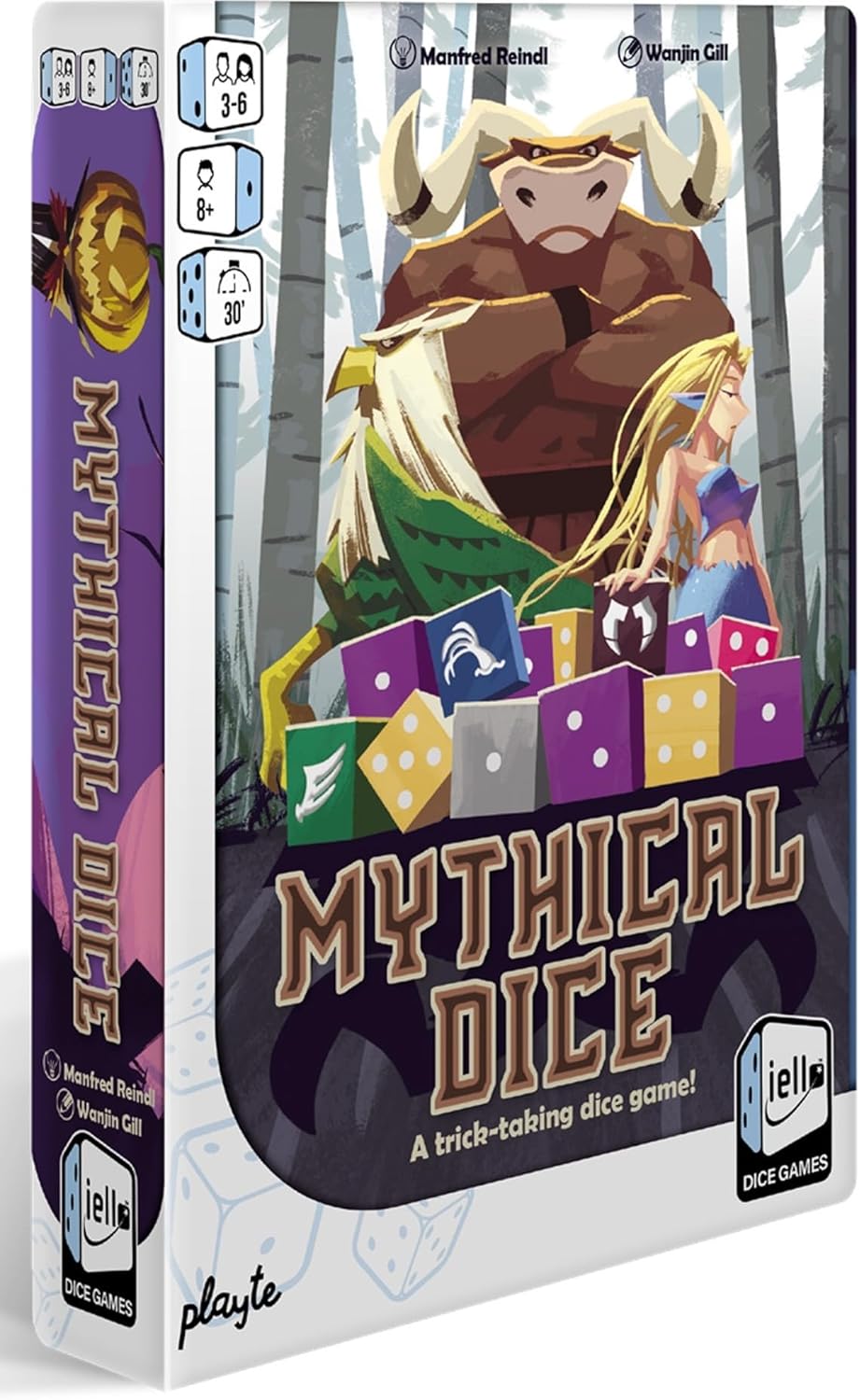 IELLO: Mino Dice - Family Bidding Board Game, Trick-Taking Dice & Card Game, Become Champion of The Labyrinth, Fantasy, Ages 8+, 3-6 Players, 30 Min