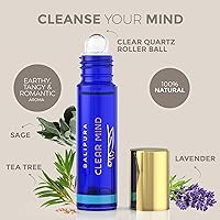 Vista 2 de BALIPURA - Crystal Aura Roll On - Aceite de aromaterapia Clear Mind - Aceites esenciales de árbol de té con cristales - Aceites esenciales - Aceites