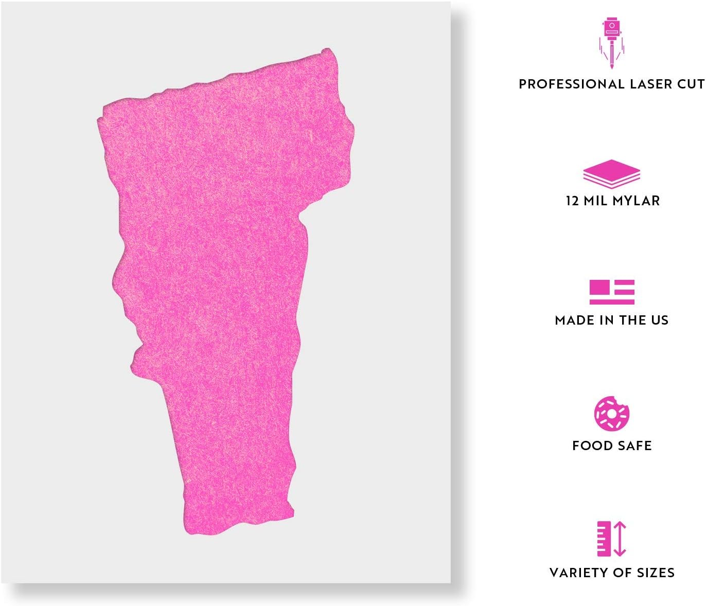 Vermont State Stencil - Ideal for Americana Wall Decor and DIY, Vermont, Craft Stencils