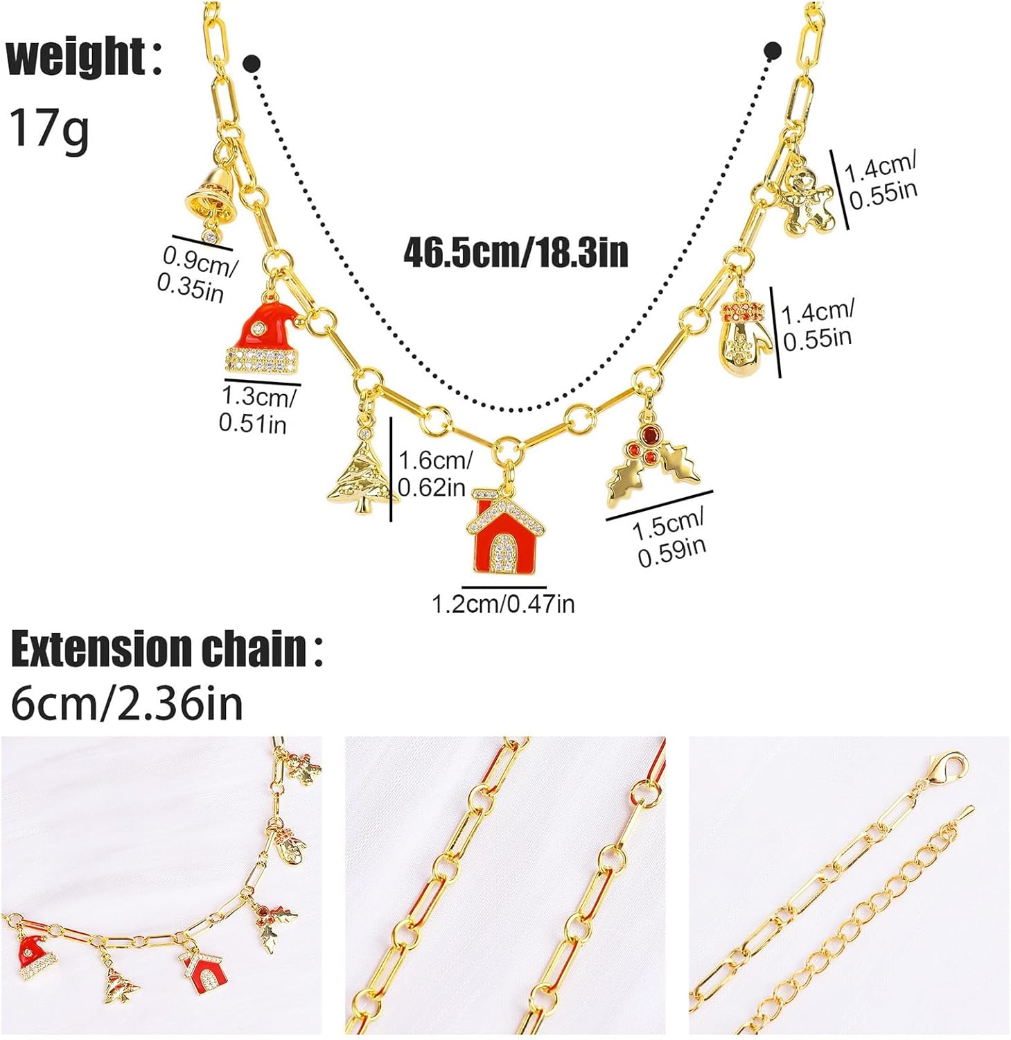 Christmas Layered Necklaces for Women with Jingle Bell Christmas Tree Pendant Necklace Colorful Christmas Holiday Necklace Christmas Jewelry Party Favors - Image 3