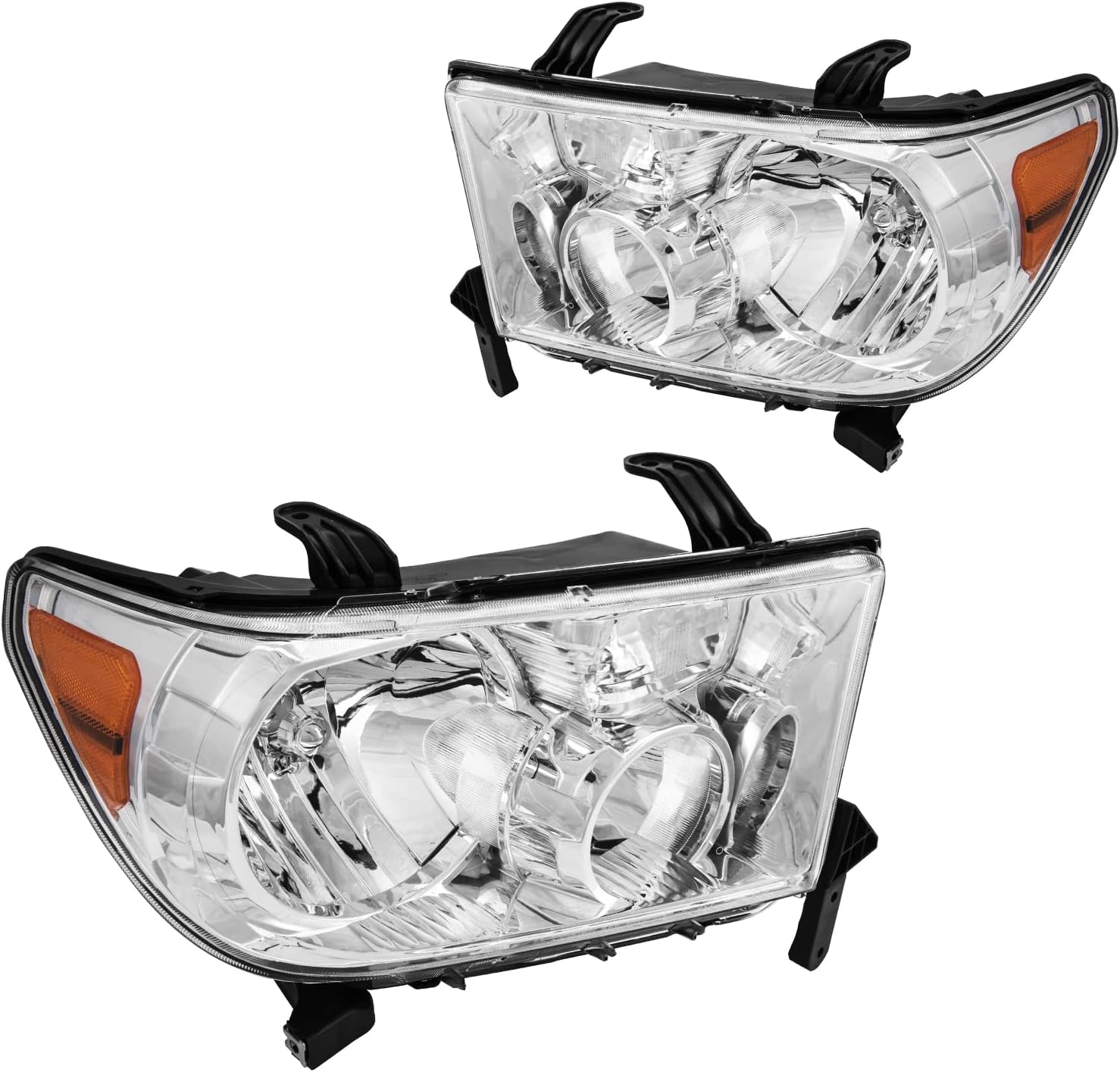 KAC Headlight Assembly Compatible With Tundra 2007-2013 & 2008 2009 2010 2011 2012 2013-2017 Sequoia TO2503171 TO2502171 Headlamp Left+Right AMBK