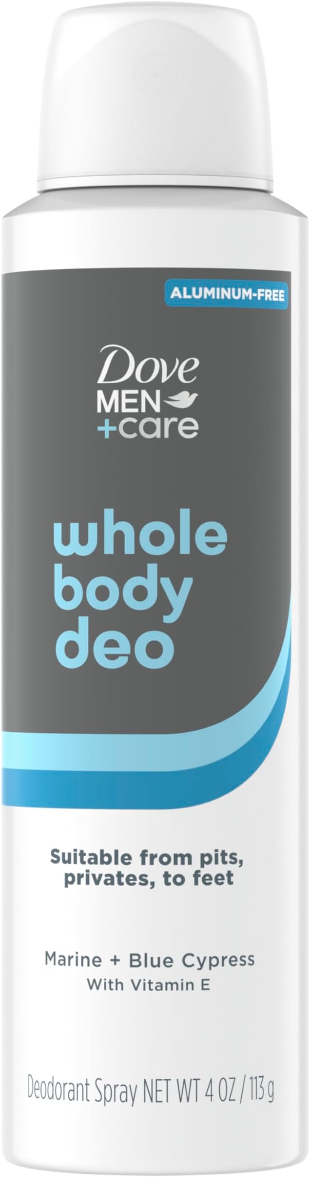 Whole Body Deodorant Marine + Blue Cypress For 72H Odor Protection from pits, privates, to feet 4 oz