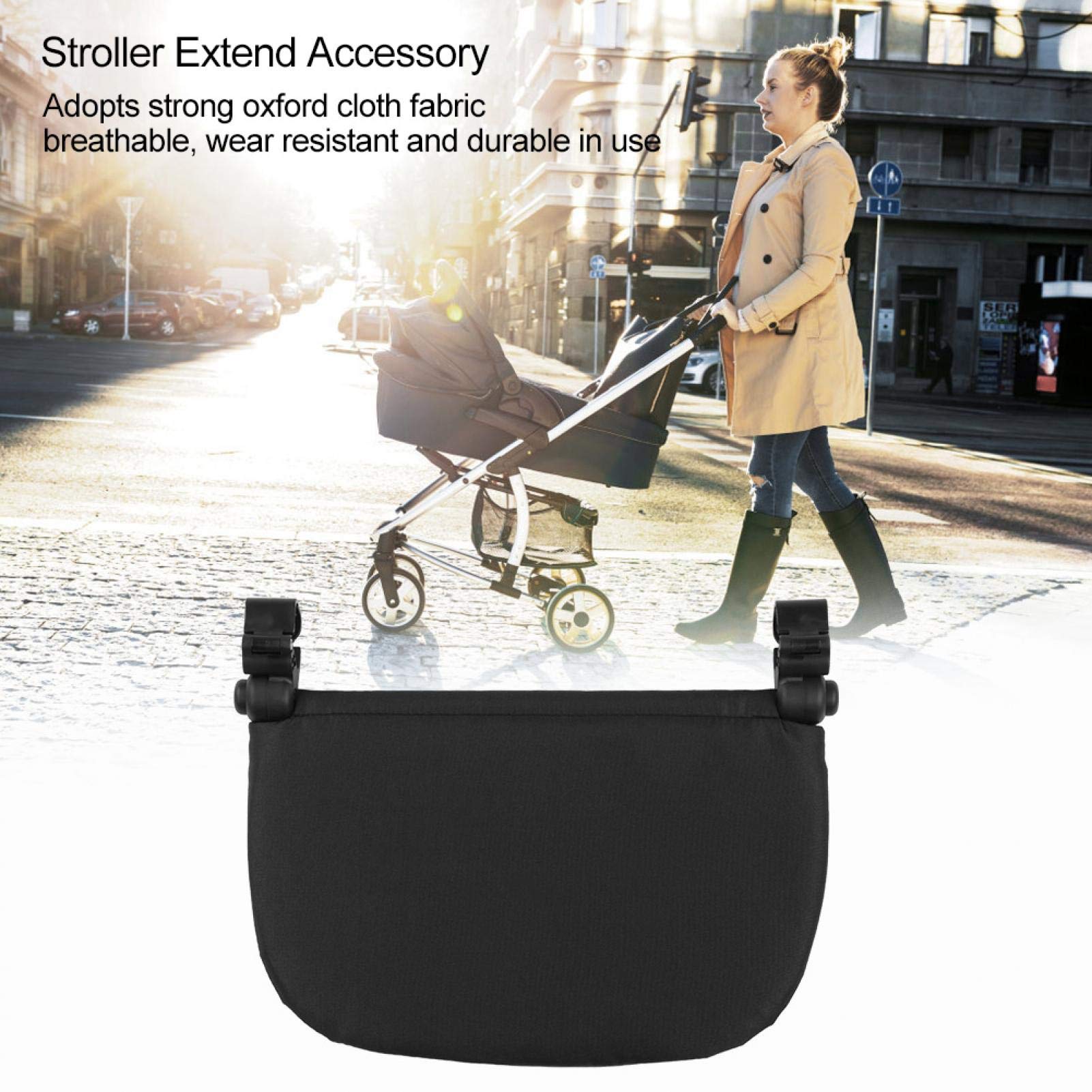 Stroller Footrest Accessories, Lengthen 14cm Strong Extended Pedal for Baby for Footrest for Stroller(black) - Image 3