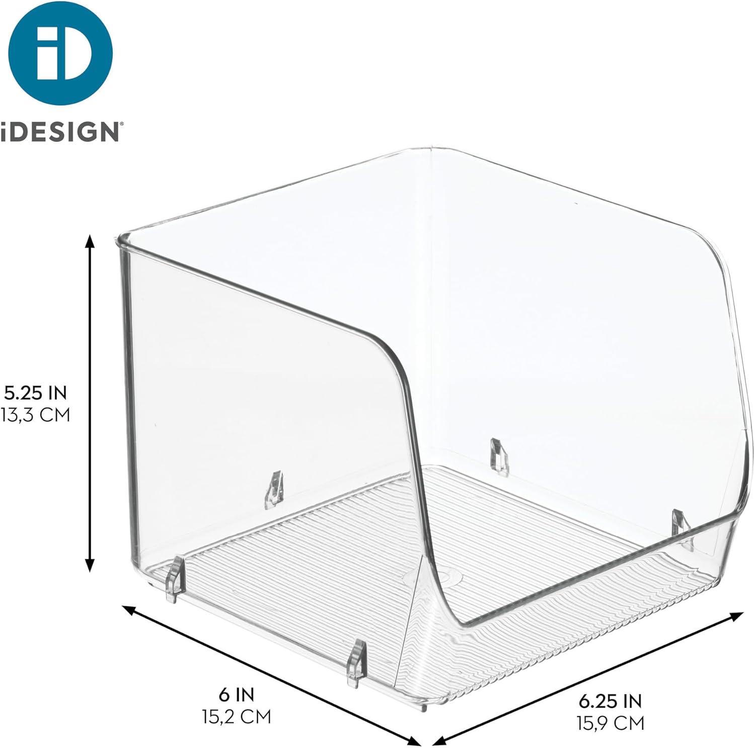 iDesign Stackable Open-Front Storage Bins for Kitchen and Pantry Organization - Set of 3 - Clear - Image 4
