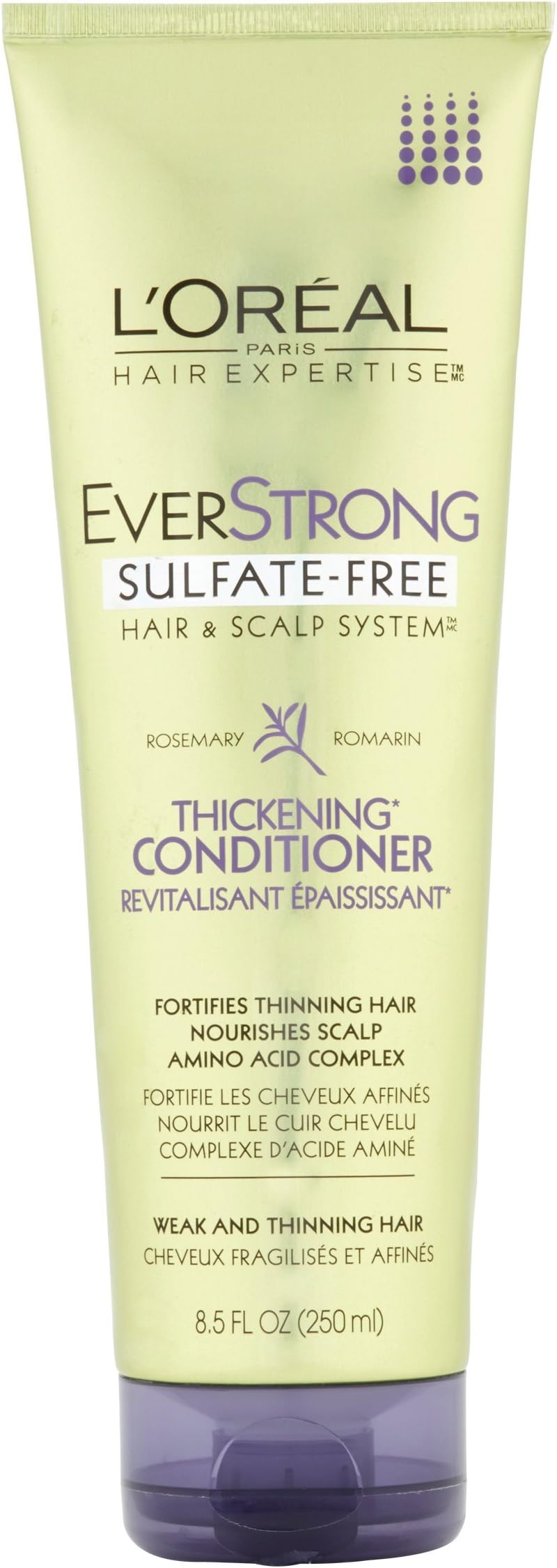 L'Oreal Paris EverStrong Sulfate Free Thickening Conditioner, Rosemary 8.5 Fluid Ounce
