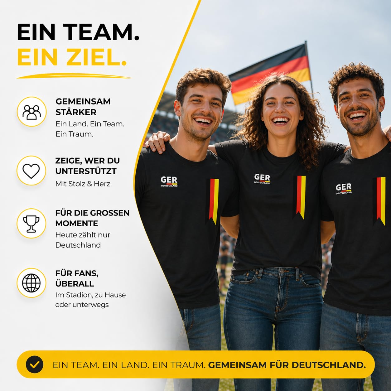 Maglia Germania Coppa del Mondo 2026 - per Uomo & Donna - per Il Campionato Mondiale di Calcio - Articolo da Tifoso Germany, Nero, L - 5