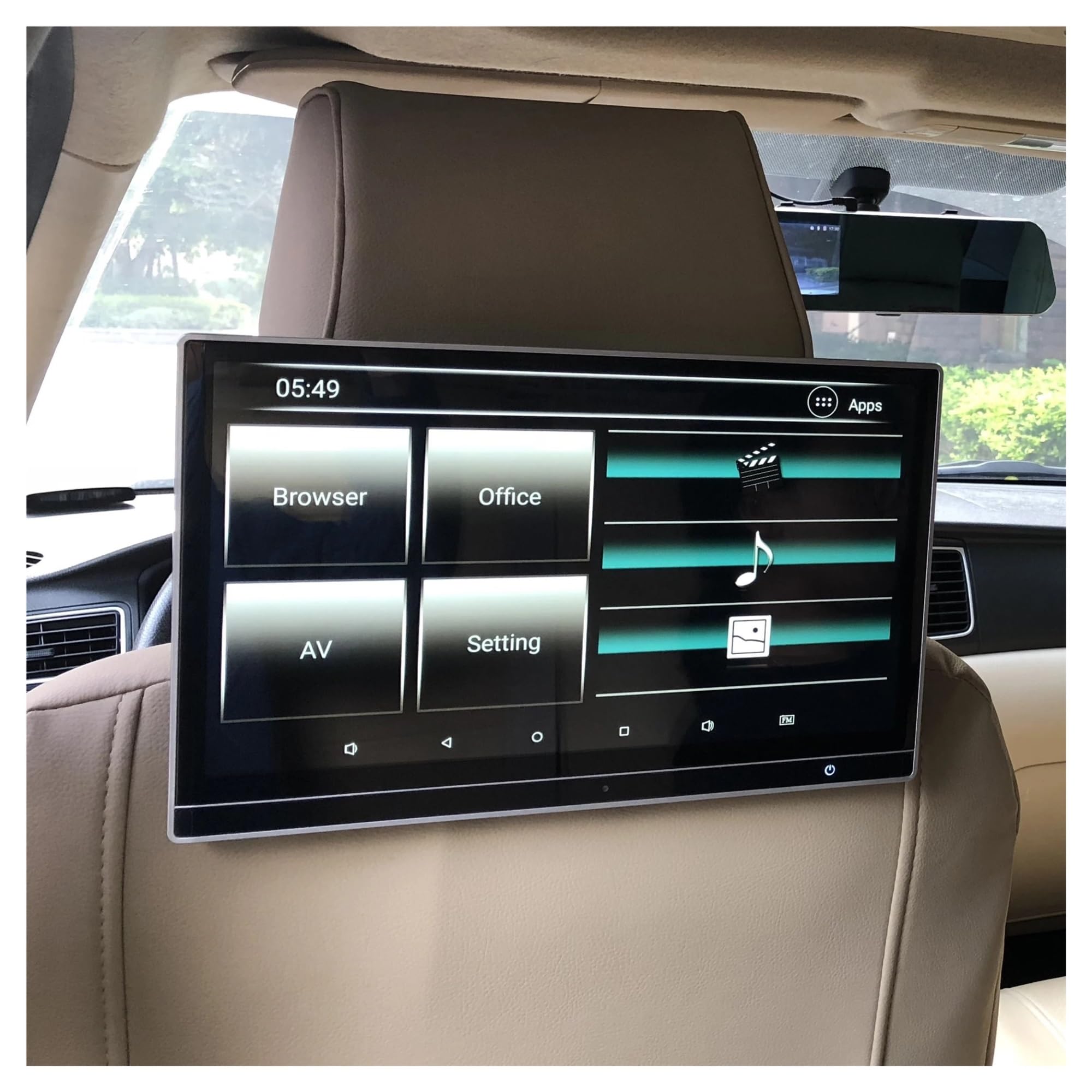 Moniteur D'appuie-tête De Voiture Tactile IPS 12,5 Pouces Lecteur Vidéo 4K Télécommande De Jeu WiFi HDMI IR AV FM USB RAM 2G/32GB ROM(2 pcs)