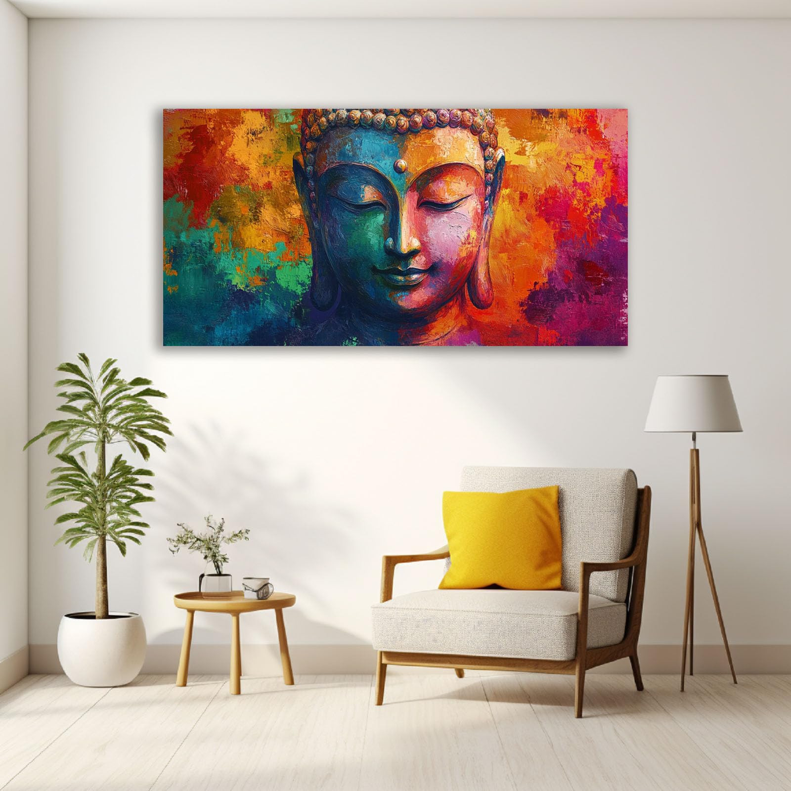 JosuE cuadros Lienzo Zen para pared Retro Árbol Pintura Imagen Cuadros Decoracion Salon Comedor Pasillo（Turquesa 98-40x80cm Enmarcado