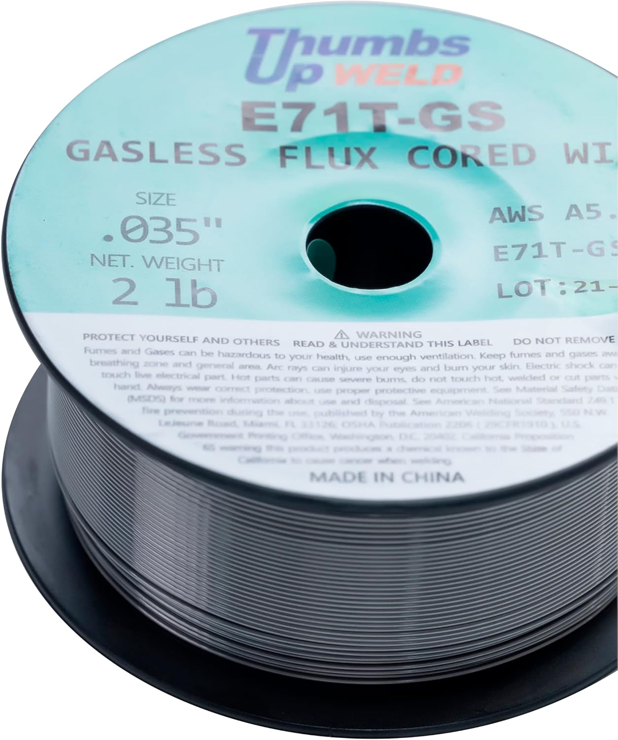 Nongas welding wire gasless flux cored wire dia. 035 inch 2lbspool
