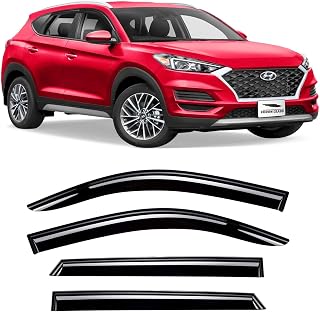 Voron Glass Tape-on Extra Durable Rain Guards for Hyundai Tucson 2016-2020, Window Deflectors, Vent Window Visors, 4 Pieces - 100352