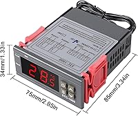 Vista 4 de 2 unids STC-1000 controlador de temperatura digital 12 V termostato incubadora termorregulador relé calefacción refrigeración con sensor cable