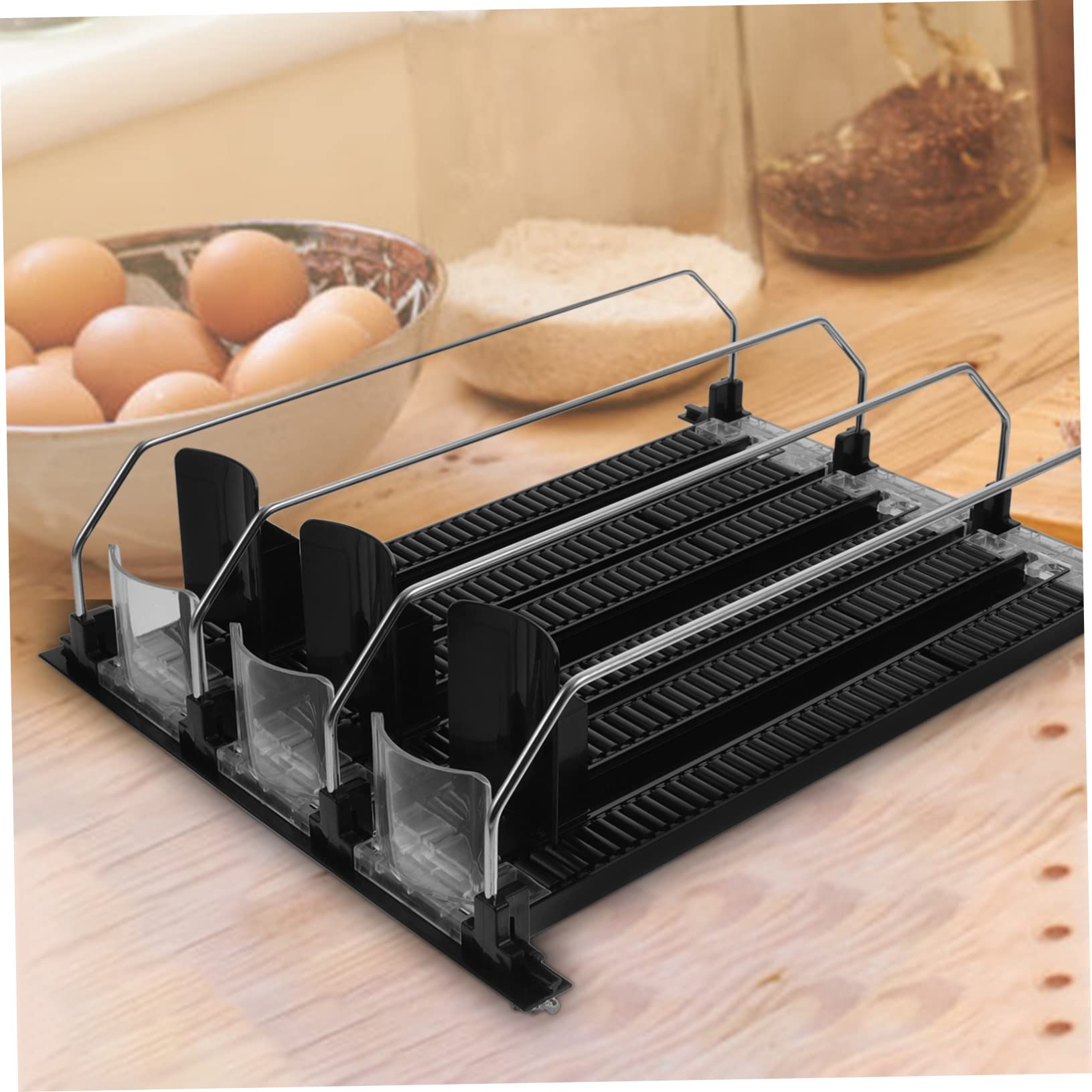 Cabilock Dispensador Automático de Bebidas Fácil de Instalar, Organizador de Latas de Refresco, 3 Piezas, Abs y Acero Inoxidable, Nevera