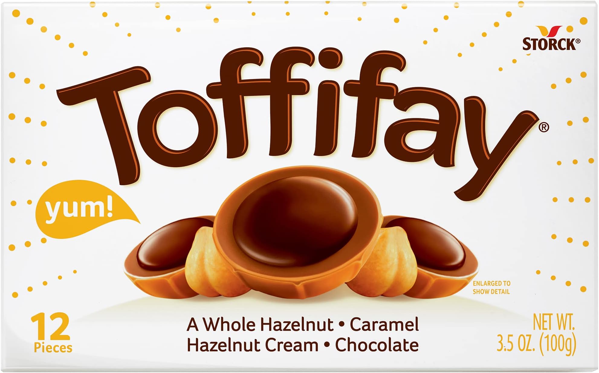 Toffifay Hazelnut Chocolate Caramel Candy Box, 12 Pieces (Pack of 2), 3.5 ounces