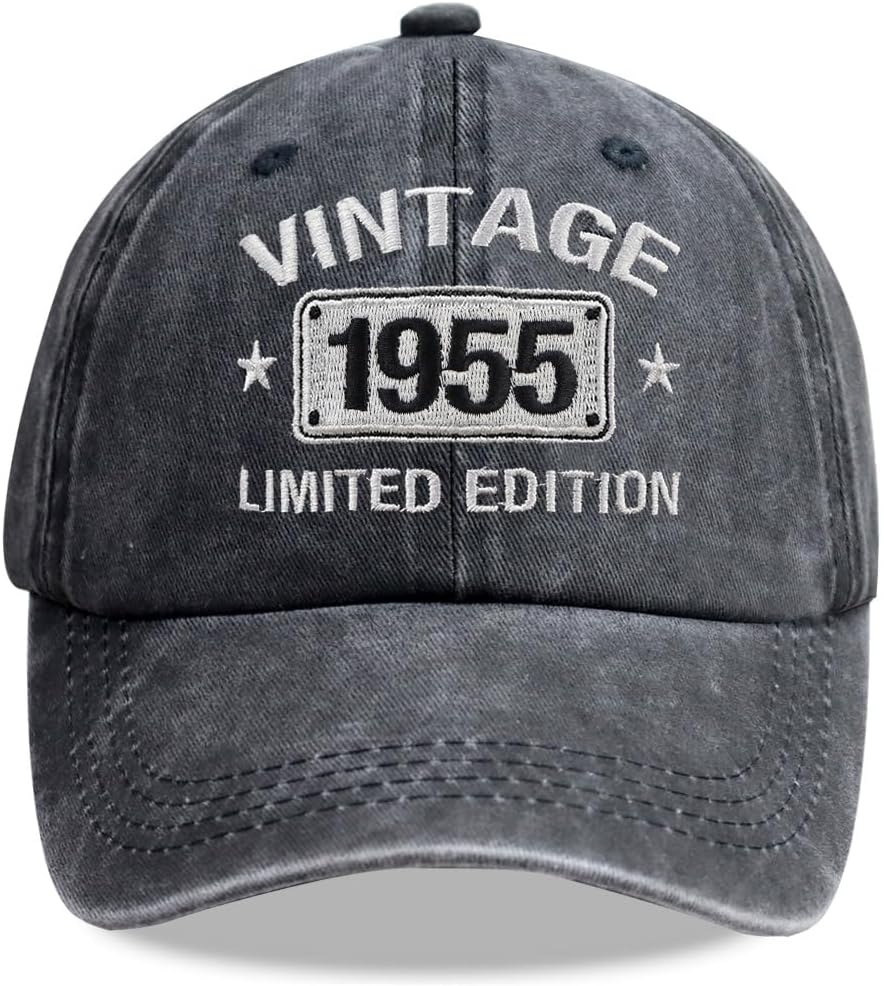 Vintage 1925-2005 Limited Edition Hats for Men Women, Personalized 20th-100th Birthday Gifts for Dad Mom Retirement