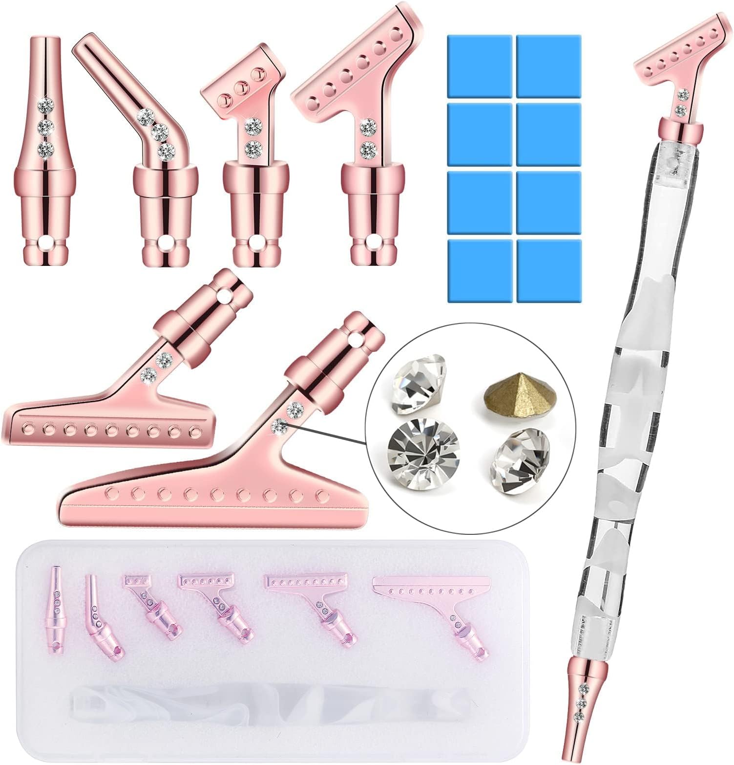 37PCS Ergonomic Resin Diamond Painting Pen, 6PCS 45 Metal Pen Tips & 8 Pcs Glue Clay, Comfortable Resin Diamond Painting Pen Resin Craft Pen Diamond Art Pen for DIY 5D Diamond Painting