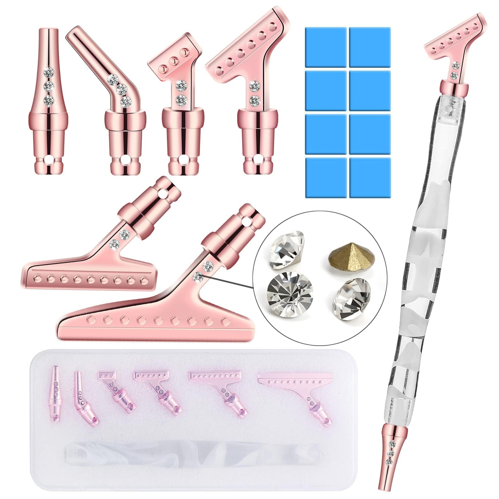 NALACAL 37PCS Ergonomic Resin Diamond Painting Pen, 6PCS 45 Metal Pen Tips & 8 Pcs Glue Clay, Comfortable Resin Diamond Painting Pen Resin Craft Pen Diamond Art Pen for DIY 5D Diamond Painting