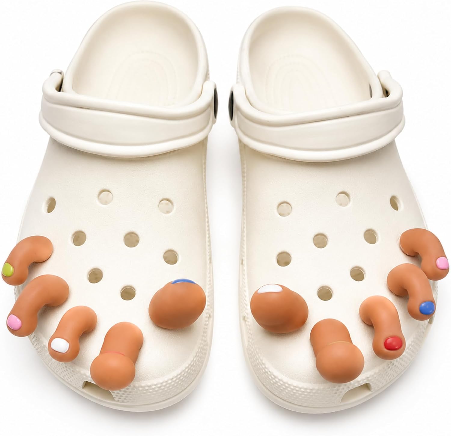 Funny Toe Shoe Charms for Clogs, 10 PCS Fake Toe Decorations, Gag Gift