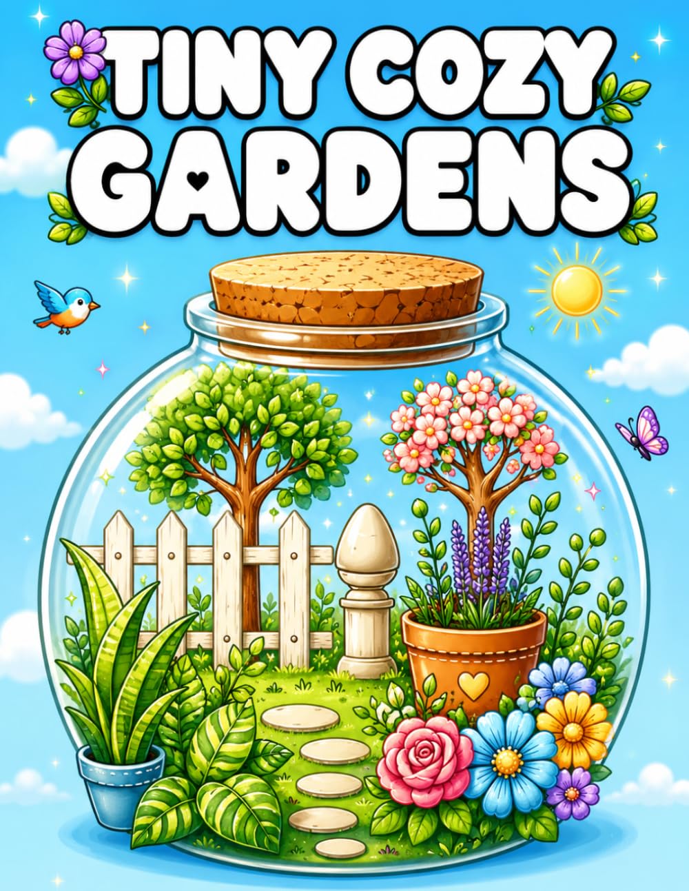 Tiny Cozy Gardens Coloring Book: Charming Tiny Garden Scenes for Relaxation, Stress Relief, and Creative Escape for Adults & Teens