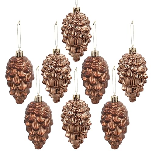 8Pcs Christmas Pinecone Ornaments Fall Hanging Pine Cone for Xmas