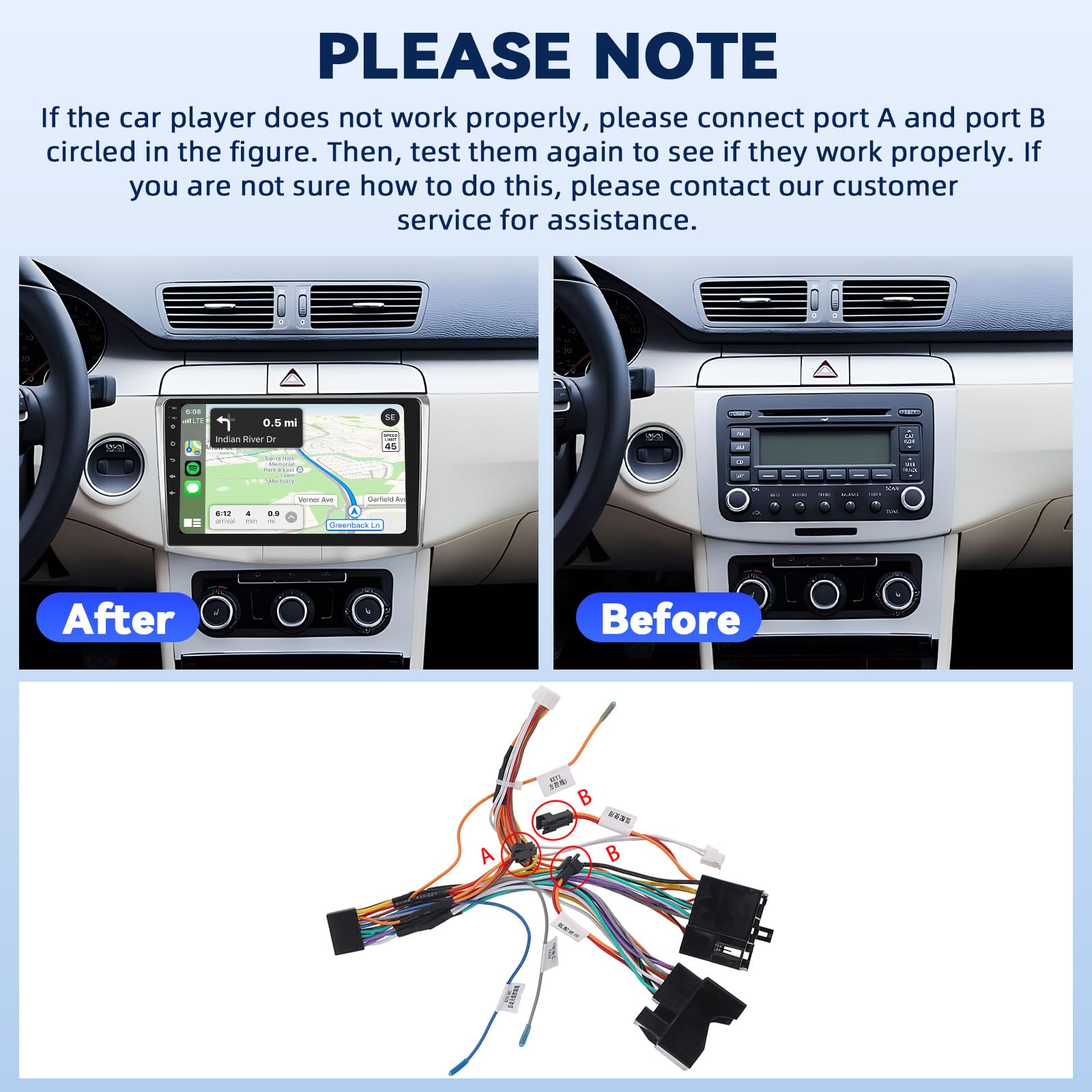 Android 15, 6G+128G 8-Kern GOHHDL Autoradio 2Din für VW Passat B6 B7 Magotan CC 2010-2015 Carplay Android Auto, 10.1 Zoll Touch Radio mit Mirror Link GPS WiFi Bluetooth FM/RDS EQ Rückfahrkamera&MIC