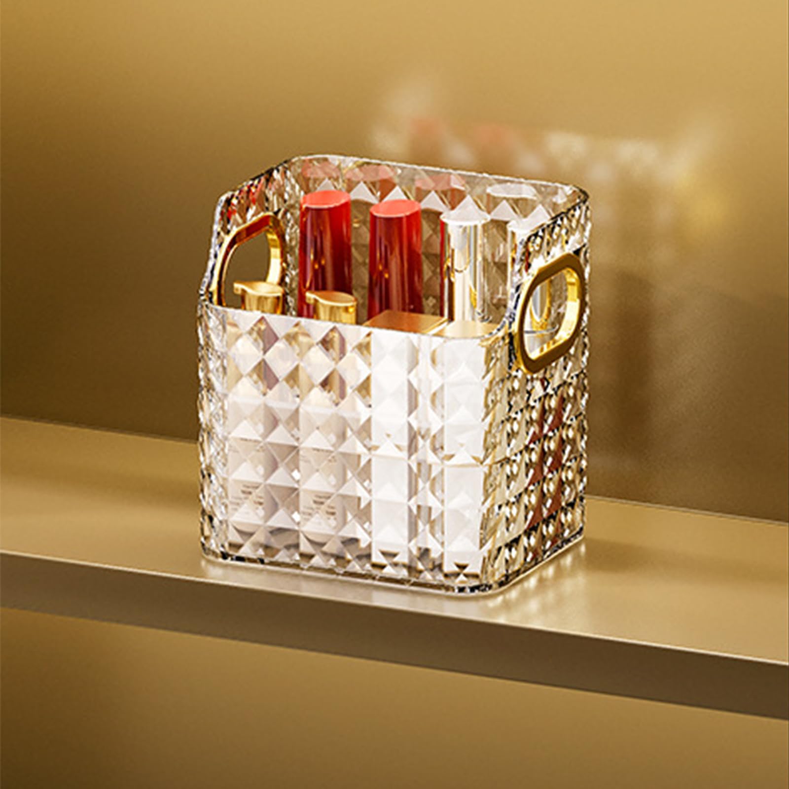 NOLEGACosmetic Storage Box, Cosmetic Storage Box Organizer, Desktop Cosmetic Storage (Transparent Trumpet)