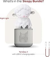 Vista 3 de Toniebox 2 - Paquete de reproductor de audio para niños de 1+ con luz nocturna Sleepy Sheep - Gris Luna
