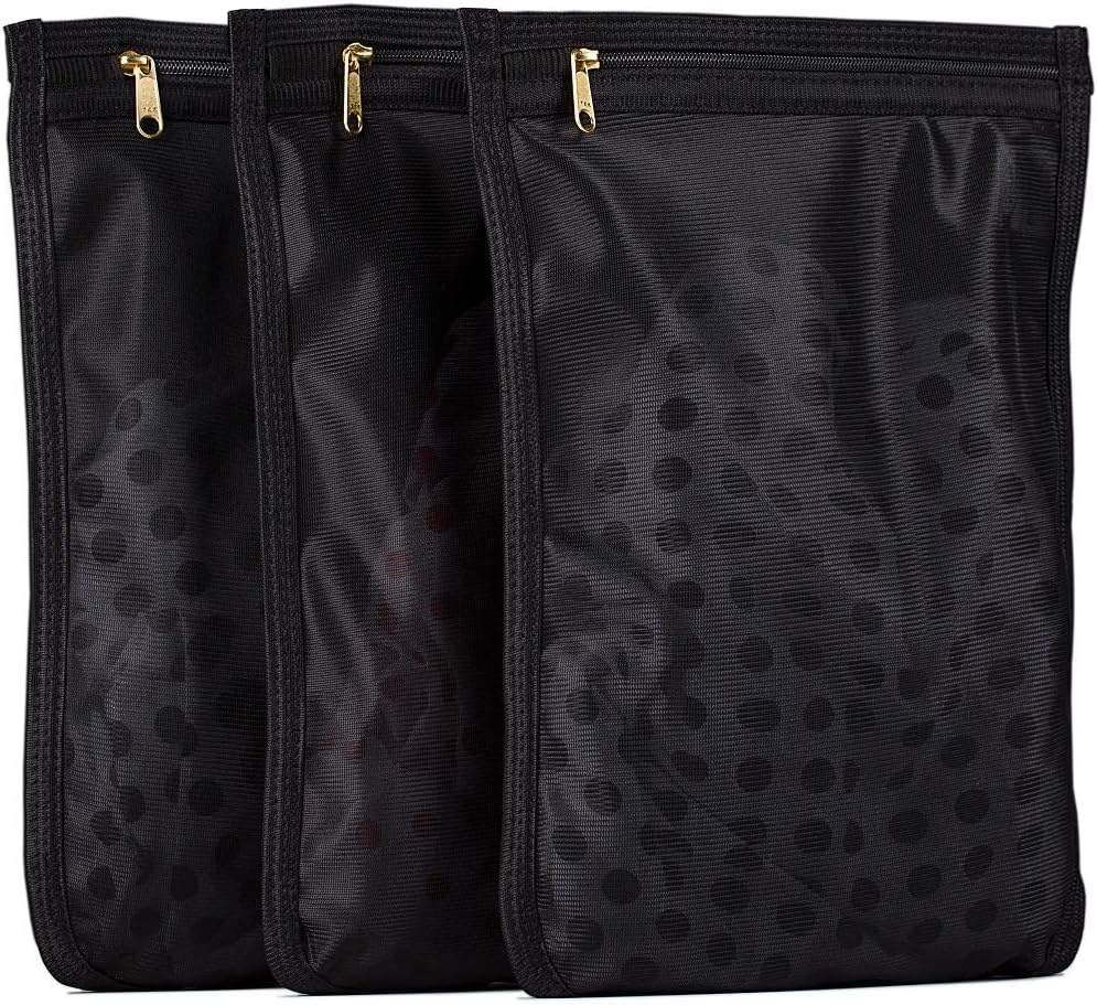TENRAI Delicates Laundry Bags, Bra Fine Mesh Wash Bag for Underwear, Lingerie, Bra, Pantyhose, Socks, Use YKK Zipper，Small Openings (Black, 3 Small)