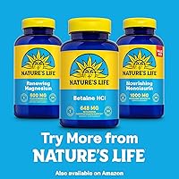 Vista 6 de NATURE'S LIFE Betaína HCL con pepsina - Fórmula de salud digestiva con enzimas digestivas para apoyo a la salud intestinal - Suplemento de ácido