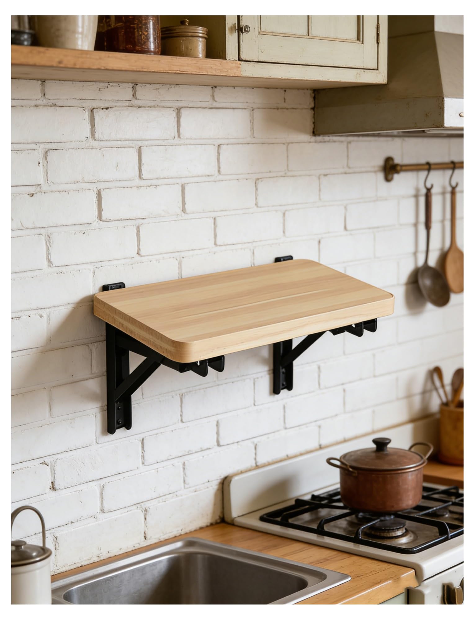 Étagère murale pliable pour petit appartement bureau flottant gain de place