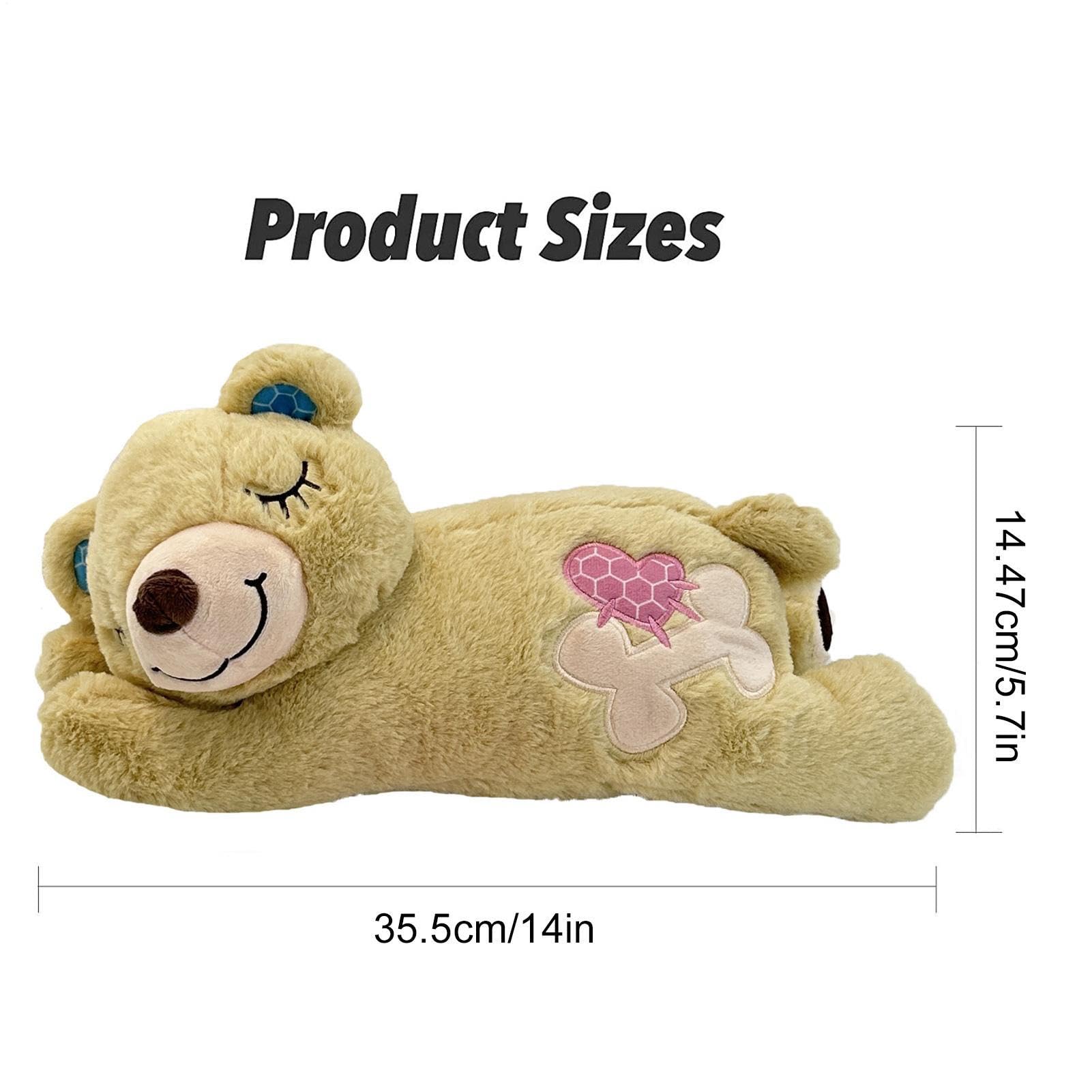 Jouet en peluche avec battement de cœur – Ours confortable pour chien de 14 cm, doux et amovible rembourré avec vibrations douces | Encourage les chats et chiots à se détendre, soutenir l'exploration