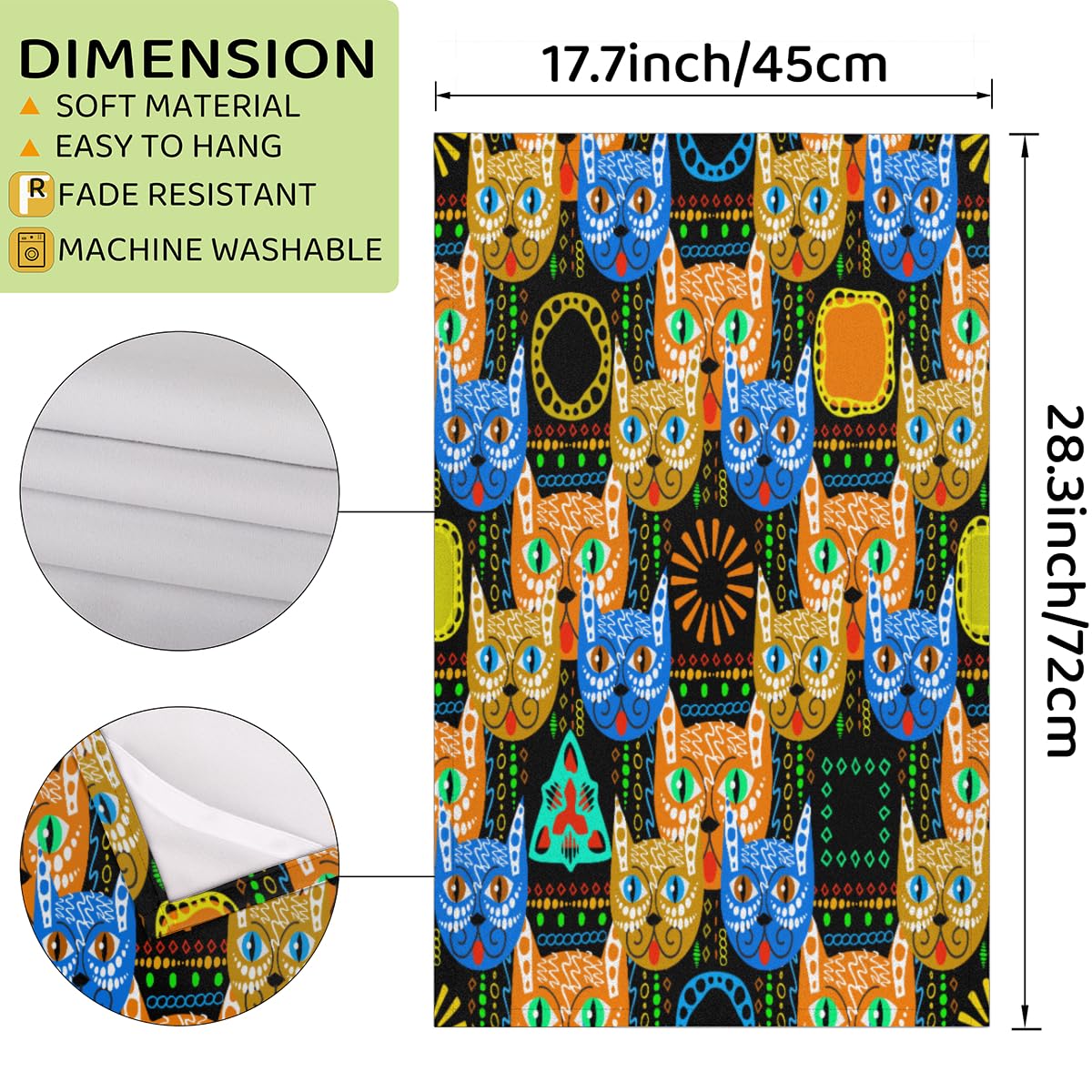 Torchons Microfibre Motifs Chats & Fleurs – Ultra-Absorbants & Doux (Lot De 2)
