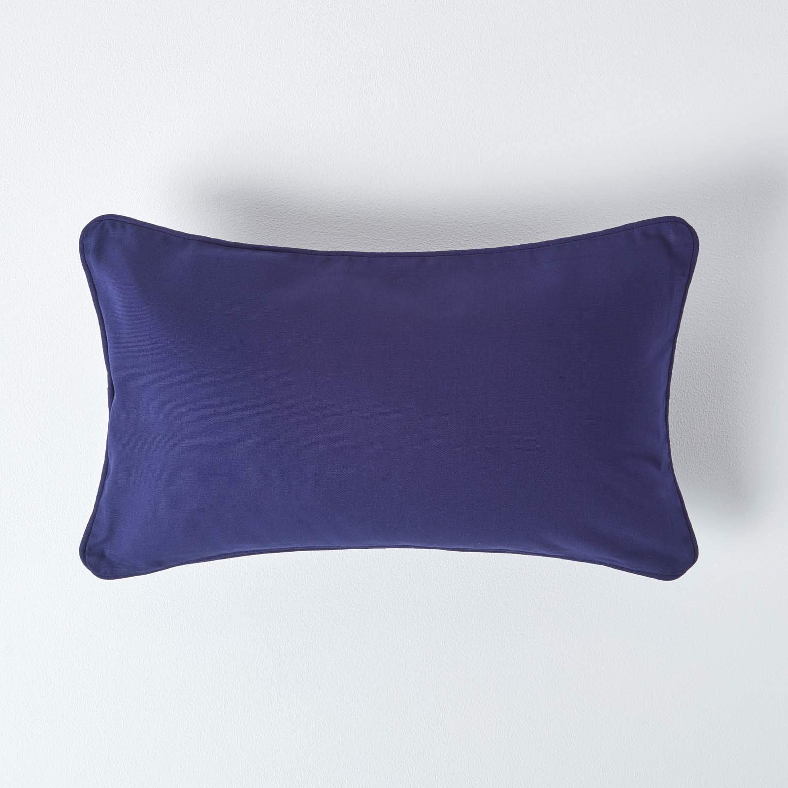 Homescapes Cotton Cushion Cover - Navy - 30 cm x 50 cm